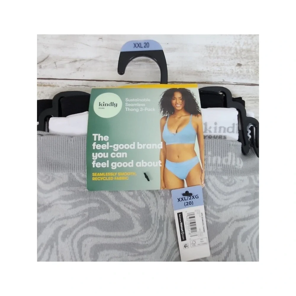 Kindly Yours 3-PACK Sustainable Seamless Thongs/Panties Womens Size XXL NWT (20)